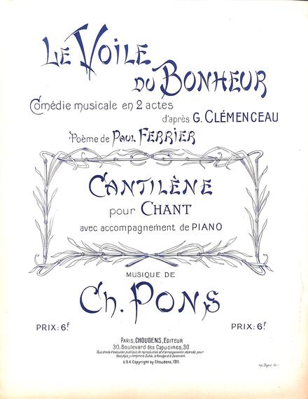 Le Voile du bonheur : Cantilène (Ferrier / Pons)