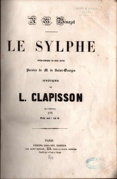 Le Sylphe (Saint-Georges / Clapisson)