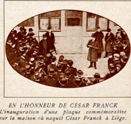 Plaque commémorative sur la maison natale de César Franck