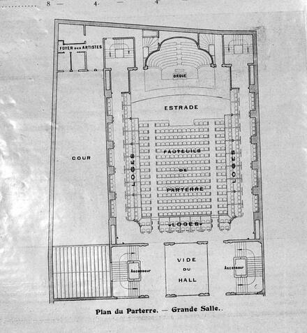 Salle Gaveau : grande salle – plan du parterre