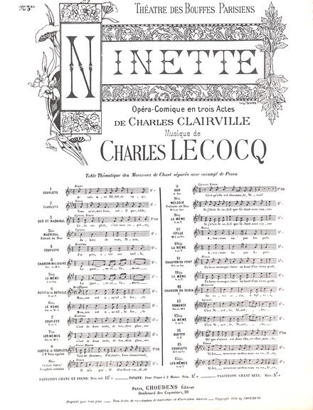 Ninette (Clairville / Lecocq)