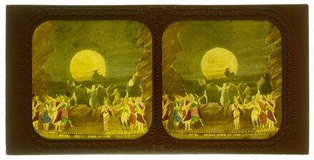 Vue stéréoscopique du Voyage dans la lune (Offenbach) : 12 Clair de Terre