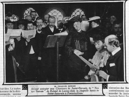 Charles Bordes dirigeant les chanteurs de Saint-Gervais