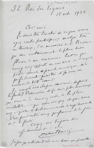 Lettre à Maurice Ravel