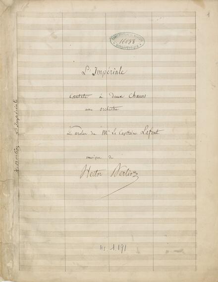 L'Impériale (Berlioz) : page de titre du manuscrit