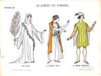 Costumes du Jardin du Paradis de Bruneau (Une Elue, La jeune fille et Le Poète)